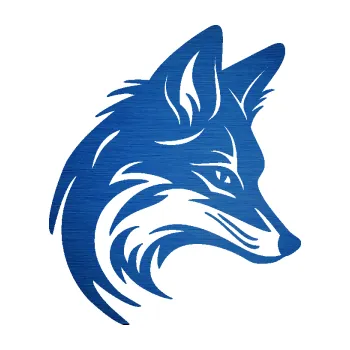 Samolepící dekorace SAMOLEPKA Liška 005 pravá hlava (65 - škrábaný kov modrý) NA AUTO, NÁLEPKA, FÓLIE, POLEP, TUNING, VLASTNÍ TEXT, TISK, AUTOSAMOLEPKY.cz, POLEPY, OBRÁZEK, LOGO, SAMOLEPKY