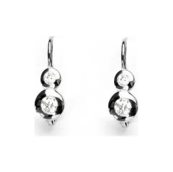 Náušnice Zlaté náušnice čiré zirkony - NK1122 - bílé zlato (Náušnice z bílého zlata se zirkony )