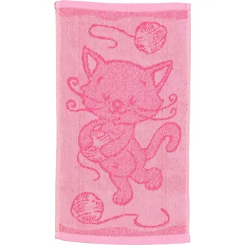 Ručník DekorTextil Ručník froté pro děti - Kočička růžová