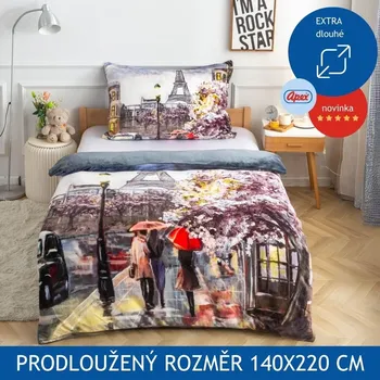 Povlečení Apex® produktová řada Flanel Prodloužené povlečení Mikroplyš Flanel - Paris