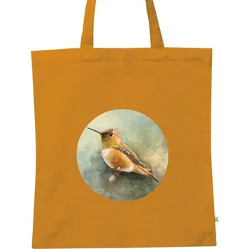 Pánská móda BIO plátěná taška s potiskem Kolibřík rezavolesklý