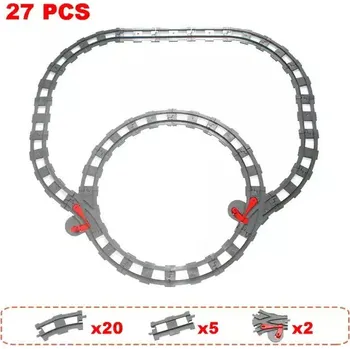 Stavebnice LEGO Stavebnice s motivem železnice | Styl Lego - 27ks vláčkodráha