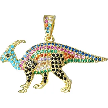 Přívěsek B-TOP Přívěsek Dinosaurus se zirkony - pozlacený