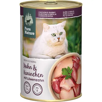Krmivo pro kočku Pure Nature Cat Adult konzerva Kuře a Králík s pampeliškou 400g