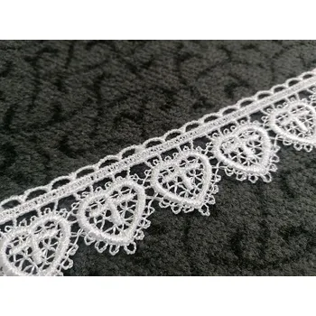 Zip GERSTER Krajka 5191/01 - 3 cm bílá srdíčko 3 cm