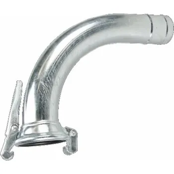 Hadicová spojka ITAL ÚHLOVÝ OBLOUK FEMALE/HADICOVÝ TRN - pozink. 90° spojka DN100 mm s háky a trnem 102 mm