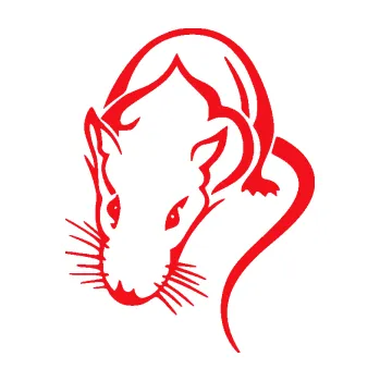 Samolepící dekorace SAMOLEPKA Krysa 004 levá (10 - červená) NA AUTO, NÁLEPKA, FÓLIE, POLEP, TUNING, VLASTNÍ TEXT, TISK, AUTOSAMOLEPKY.cz, POLEPY, OBRÁZEK, LOGO, SAMOLEPKY