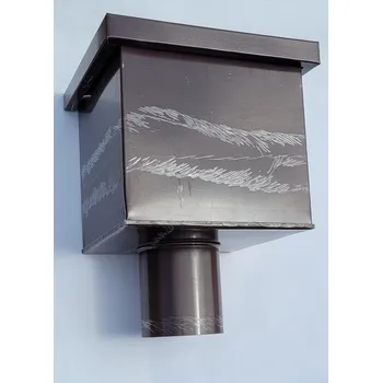 okap Žlabový kotlík sběrný hranatý 24,5x24,5x24,5cm excentrický 100 barvený / lakovaný (Kulatý vývod)