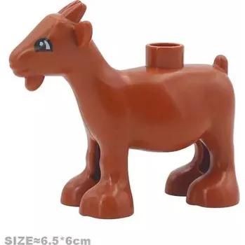 Dřevěná hračka Figurky ke stavebnici | Farmářská zvířata - Hnědá koza