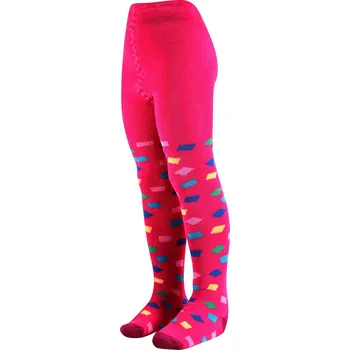 Dívčí oblečení AMINA 06 silné termo punčocháče Boma - KOSTKY 110-116 magenta