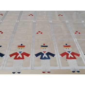 TYLEX Dětská záclona na vitrážku - žakárová NÁMOŘNÍCI 80 cm