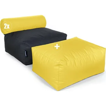 Sedací pytel SakyPaky Pohovka GAUí a taburet žlutá