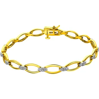 Náramek Zlatý náramek s diamanty - 18 cm - 0,36 ct - ryzost 585 - 181.331