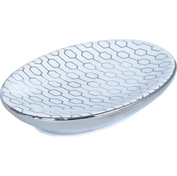 Držák na kartáček BISK Erga Cadril, miska na mýdlo na postavení, bílá-chromová, ERG-08185