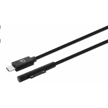 Datový kabel Manhattan nabíjecí kabel, Surface Connect to USB-C Charging Cable (M/M), 15 V / 3 A, 1.8m, černá
