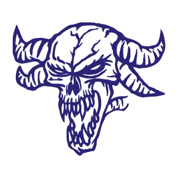 Samolepicí dekorace na vozidlo Démon 002 levá lebka dvojité rohy (22 - střední modrá) SAMOLEPKA NA AUTO, NÁLEPKA, FÓLIE, POLEP, TUNING, VLASTNÍ TEXT, TISK, AUTOSAMOLEPKY.cz, POLEPY, OBRÁZEK, LOGO, 3D STICKERS