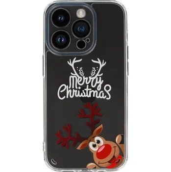 Pouzdro na mobilní telefon Tel Protect Christmas průhledné pouzdro pro Samsung S23 - vzor 1 Veselé sobí Vánoce
