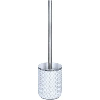 WC štětka BISK Erga Cadril, toaletní WC kartáč na postavení, bílý-chromový, ERG-08186