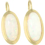 Goldstore Zlaté náušnice bílý oválný opál Váha: 3.50 g