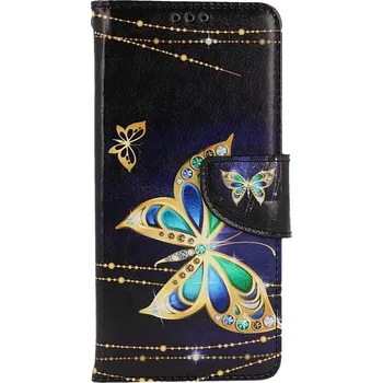 Pouzdro na mobilní telefon Pouzdro Samsung A54 5G knížkové Zlatý motýl (kryt neboli obal na Samsung A54 5G)