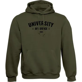 Pánská móda Mikina s kapucí University of defence - olivová