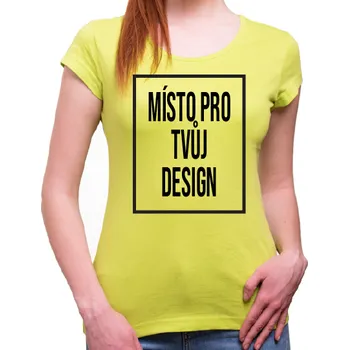 Pánské tričko s vlastním potiskem, Barva látky limetková zelená, Střih Dámsky, Velikost 4XL (iba UNISEX/pánsky strih)