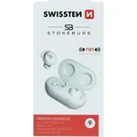 Swissten Stonebuds TWS Bluetooth sluchátka - bílá