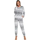 Italian Fashion Dámské hřejivé pyžamo Snow bílé s šedými vločkami Velikost: L
