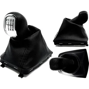 Hlavice řadicí páky PROTEC Řadící páka s manžetou, Škoda Superb II 2008 - 2012 6st stříbrná