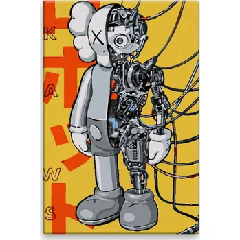 Dětské zboží Malování podle čísel - Robot - 40x60 cm, bez dřevěného rámu - CZ výroba