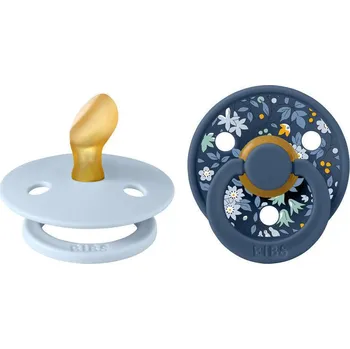 dudlíky Bibs anatomické dudlíky kaučuk Colour 2 ks 0-6 měsíců Liberty Baby-blue-steel-blue