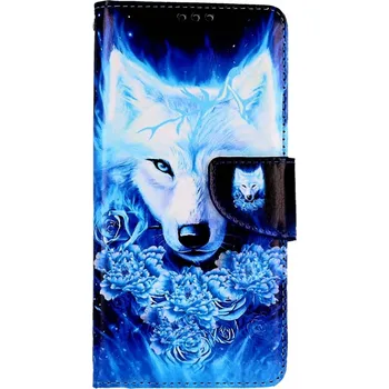 Pouzdro na mobilní telefon Pouzdro Xiaomi Redmi Note 12 knížkové Tyrkysový vlk (kryt neboli obal na Xiaomi Redmi Note 12)