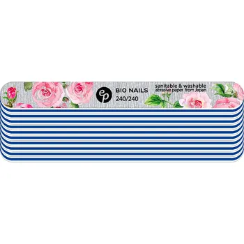 BIO NAILS Pilník profi 240/240 zebra rovný rose Kusy: 10 ks