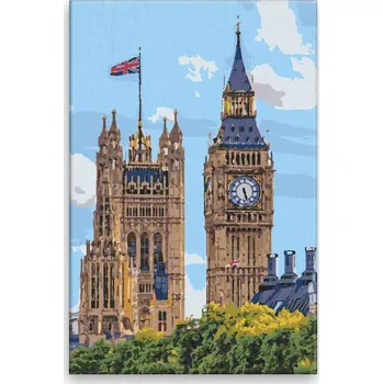 Malování podle čísel - Big Ben - 80x120 cm, bez dřevěného rámu - CZ výroba