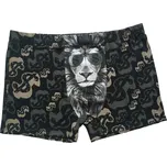 Pesail Veselé pánské bavlněné trenkoslipy Lev dolar Barva: černá, Velikost: L