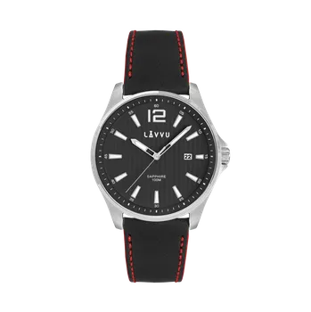 Pánské hodinky se safírovým sklem LAVVU NORDKAPP Black / Top Grain Leather LWM0165 (Pánské hodinky se safírovým sklem LAVVU NORDKAPP Black / Top Grain Leather LWM0165)