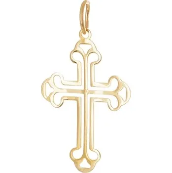 Přívěsek Přívěšek křížek ze žlutého zlata ZZ1098F + dárek zdarma