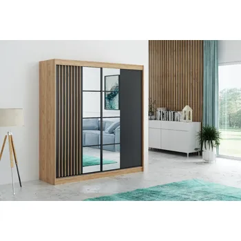 Šatní skříň Šatní skříň Rocco Barva korpusu: Dub - Craft zlatý, Rozměry: 203 cm