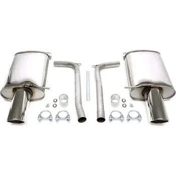 Autodíl TA Technix sportovní nerezový duplex výfuk Audi A4 Quattro sedan + Avant (8E / B6, 2001-2004), 1x 100 mm kulatá rovná nerezová koncovka s pertlem pro obě strany