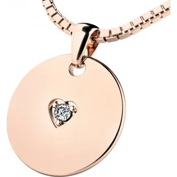 Šperk Dámský přívěsek žluté zlato 585/1000 kulatý medailonek 10949-CV-ZIR délka řetízku 45cm