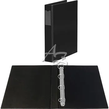 pořadač 4kroužek A4/50mm, PVC, potažený fólií, Černý