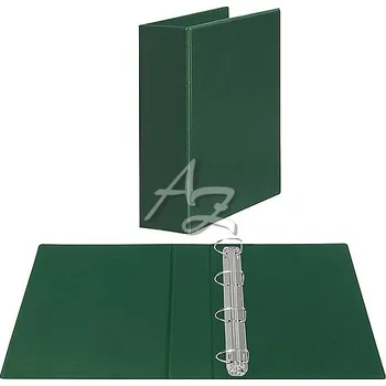 pořadač 4kroužek A4/85mm, PVC, potažený fólií, Zelený