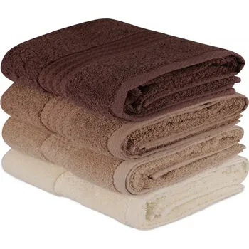 Ručník Sada 4 ks ručníků Rainbow 50x90 cm hnědá