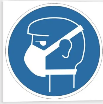 Příkaz používej ochranu dýchacích cest proti prachu Samolepka 150 x 150 mm tl. 0.1 mm - Kód: 27026