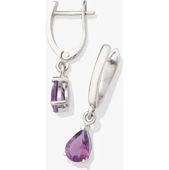Náušnice Náušnice z bílého zlata s ametysty