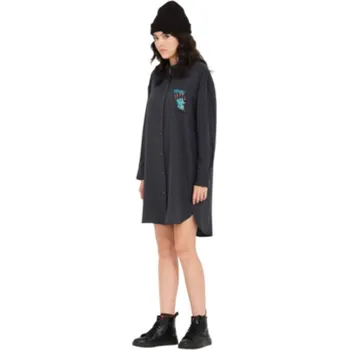 Dámská móda VOLCOM šaty - Fa Max Sherman Dress Heather Black (HBK)