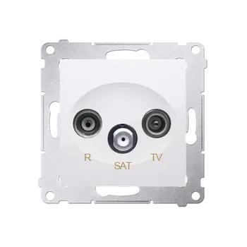 Elektrická zásuvka KONTAKT-SIMON S.A. Anténní zásuvka R-TV-SAT koncová - bílá 75x75x41mm