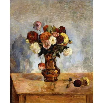 Plakát Plakát, Obraz - Les Dahlias, Gauguin, Paul