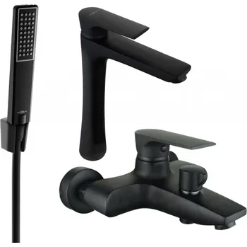 Vodovodní baterie Mexen Axel R72 vanová sada, černá - 73813R72-70 Bateriové soupravy