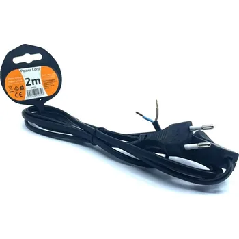 Prodlužovací kabel Solight Flexo šňůra 2m 2x0,75 černá plochá - vypínač 2m